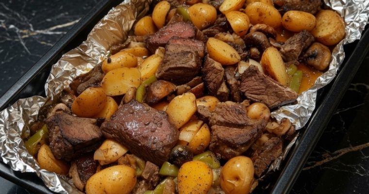 Garlic Herb Potatoes and Steak Skillet