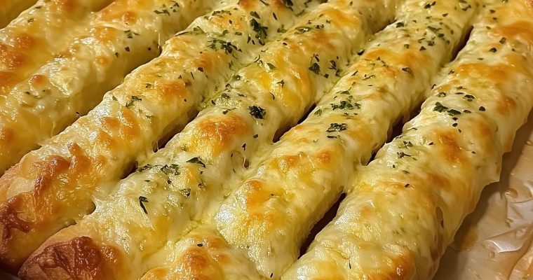 Homemade Cheesy Garlic Breadsticks