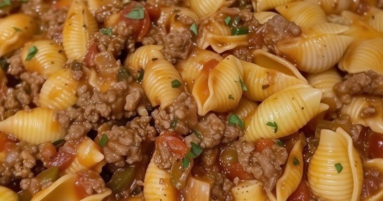Pasta Shells with Ground Beef