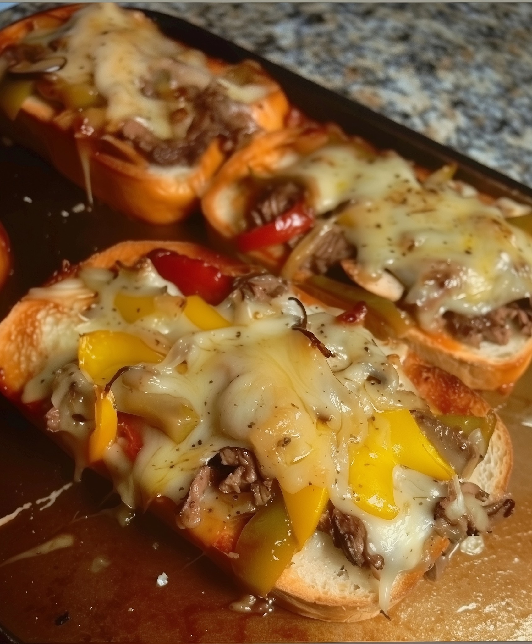 Steak and Cheese Garlic Toast