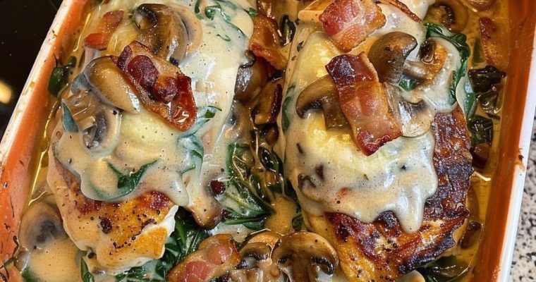 Smothered Chicken with Creamed Spinach