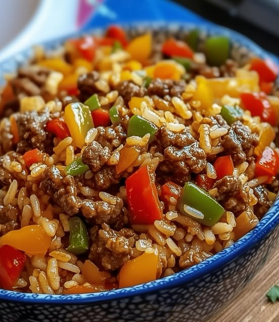 Beef and Pepper Rice Bowl