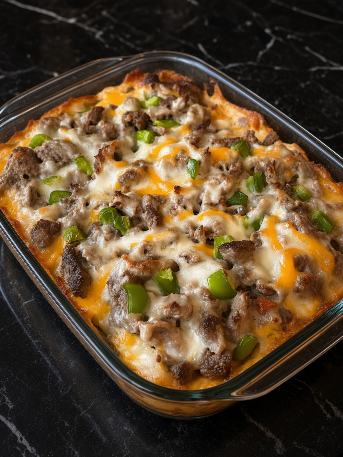 Homemade Philly Cheese Steak Casserole