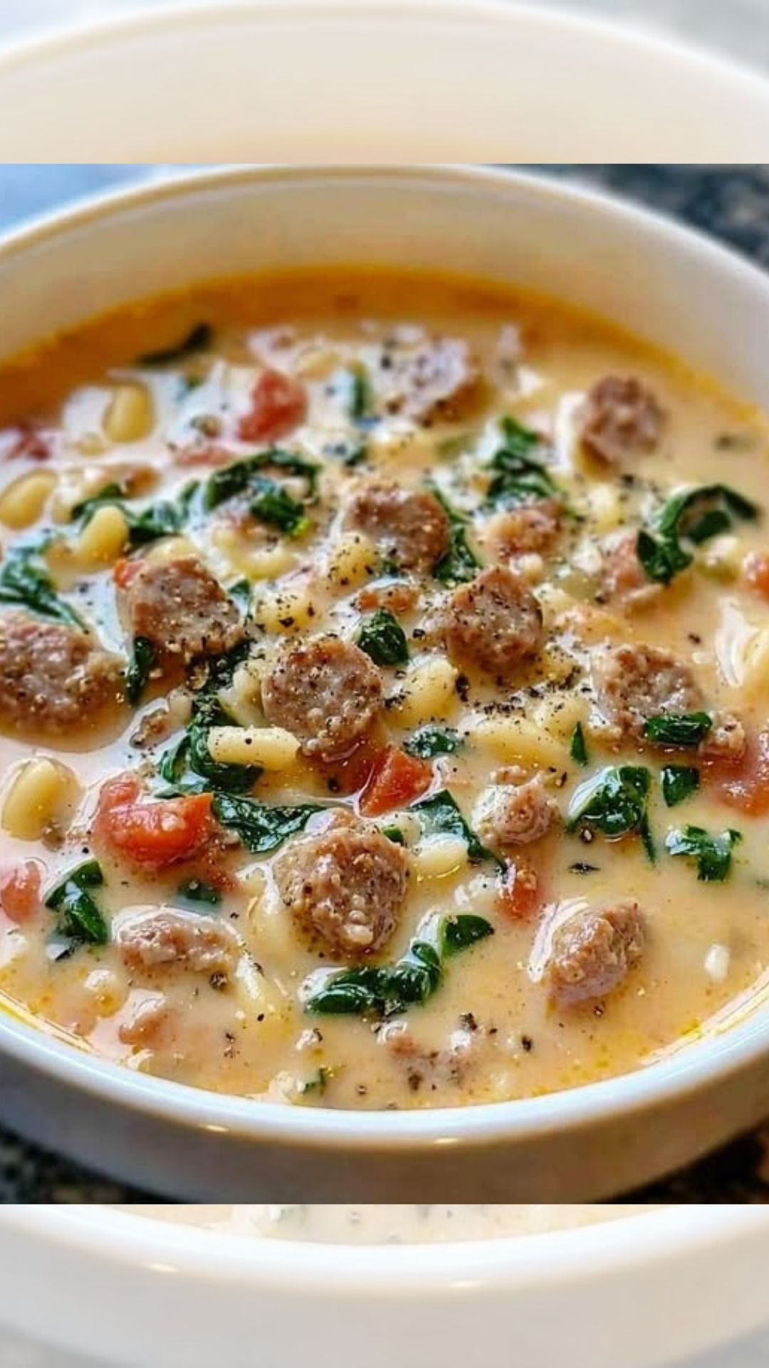 Creamy Parmesan Italian Sausage Soup