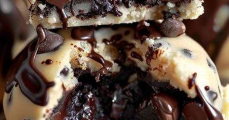 CHOCOLATE CHIP COOKIE DOUGH BROWNIE BOMBS