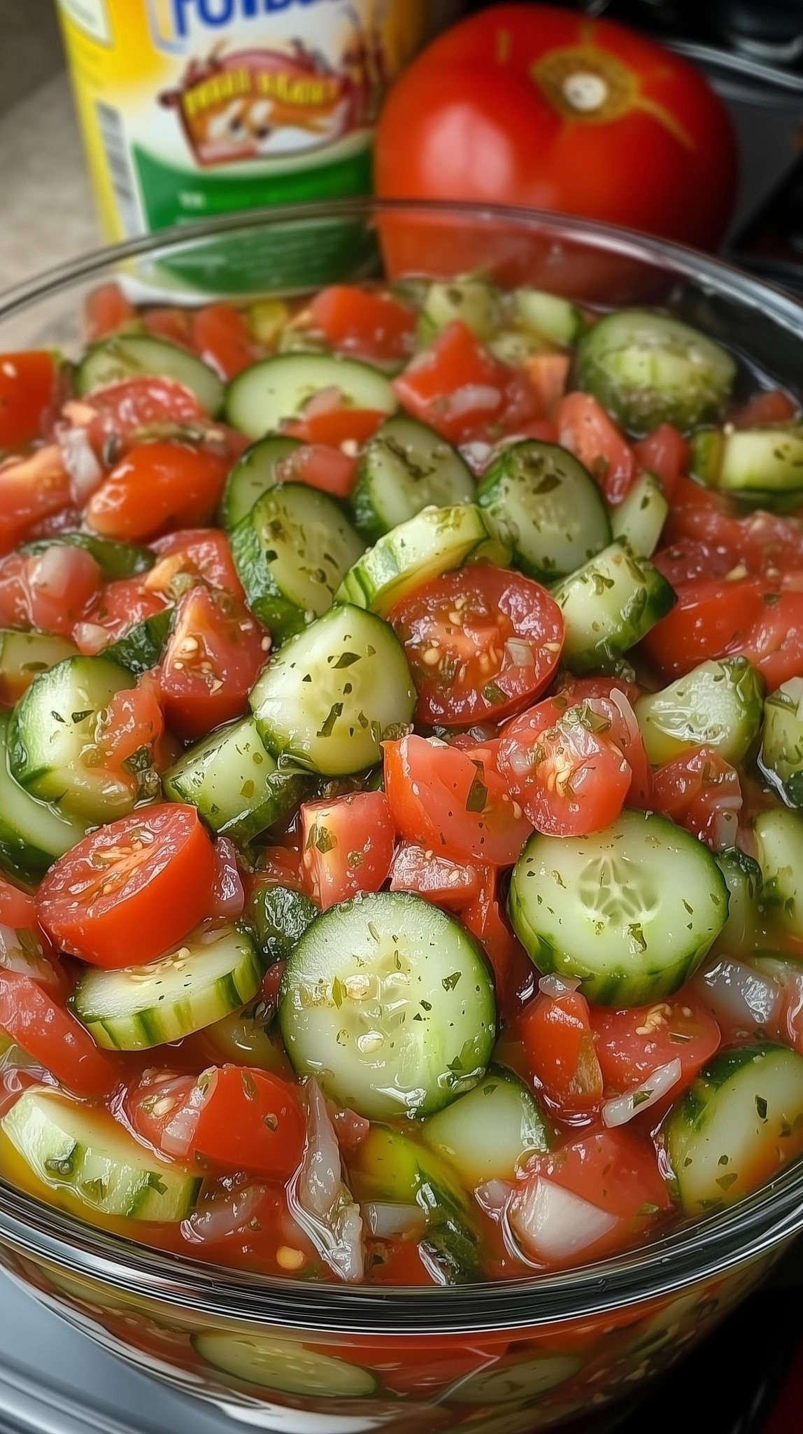 Marinated Cucumbers, Onions and Tomatoes
