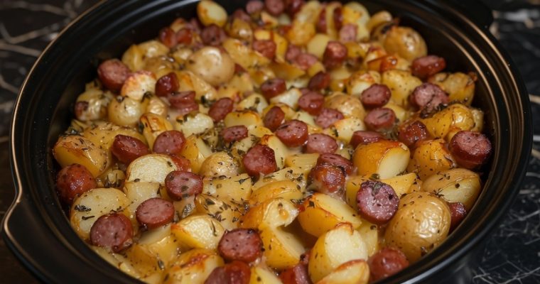 One Pan Oven Roasted Potatoes, Sausage and Peppers