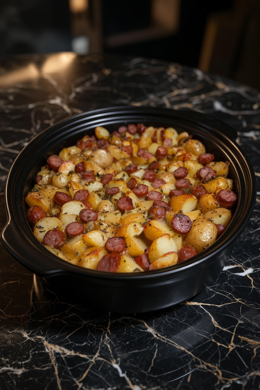 One Pan Oven Roasted Potatoes, Sausage and Peppers