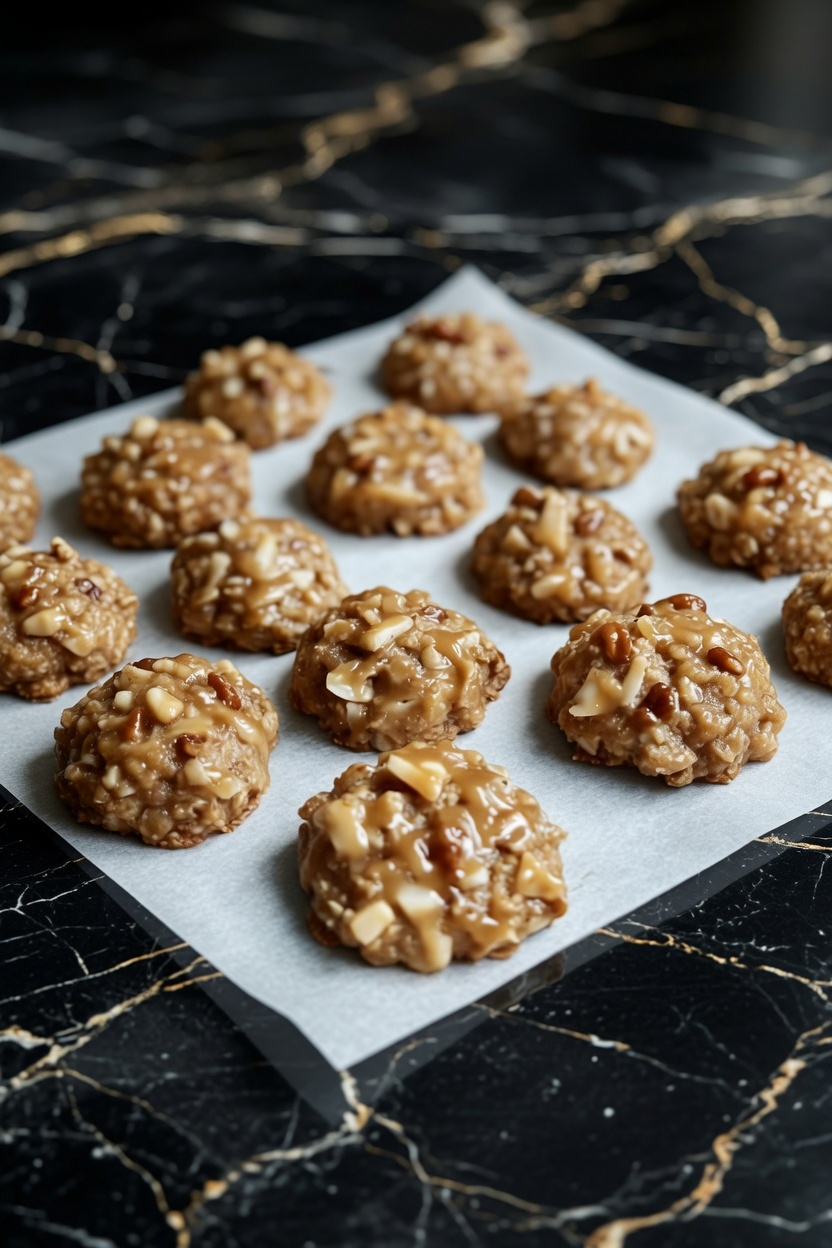 No-Bake Coconut Praline Cookies