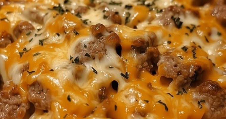 CHEESY GROUND BEEF RICE CASSEROLE