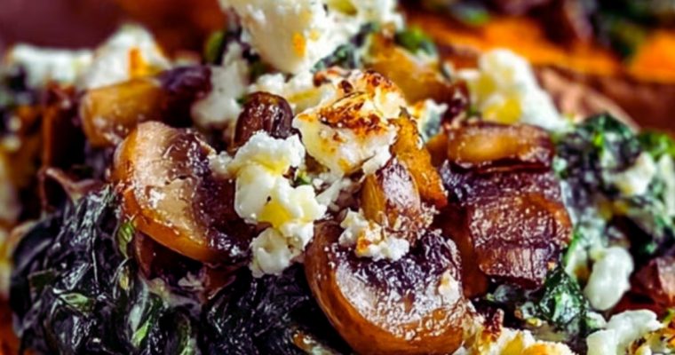 Stuffed Sweet Potatoes Spinach Feta
