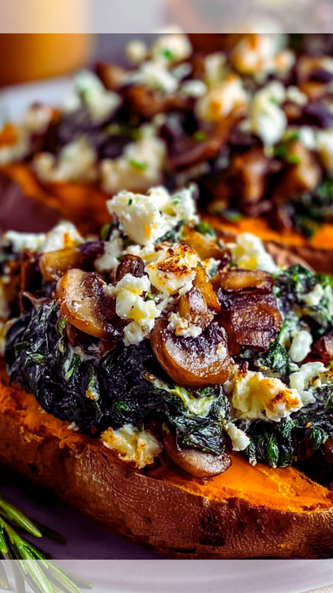 Stuffed Sweet Potatoes Spinach Feta