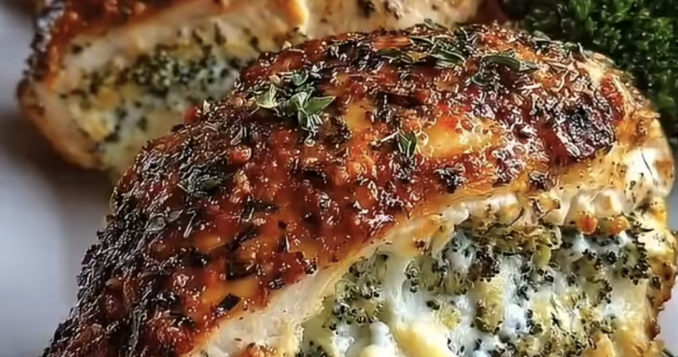Cheesy Broccoli Cheddar Stuffed Chicken Breasts