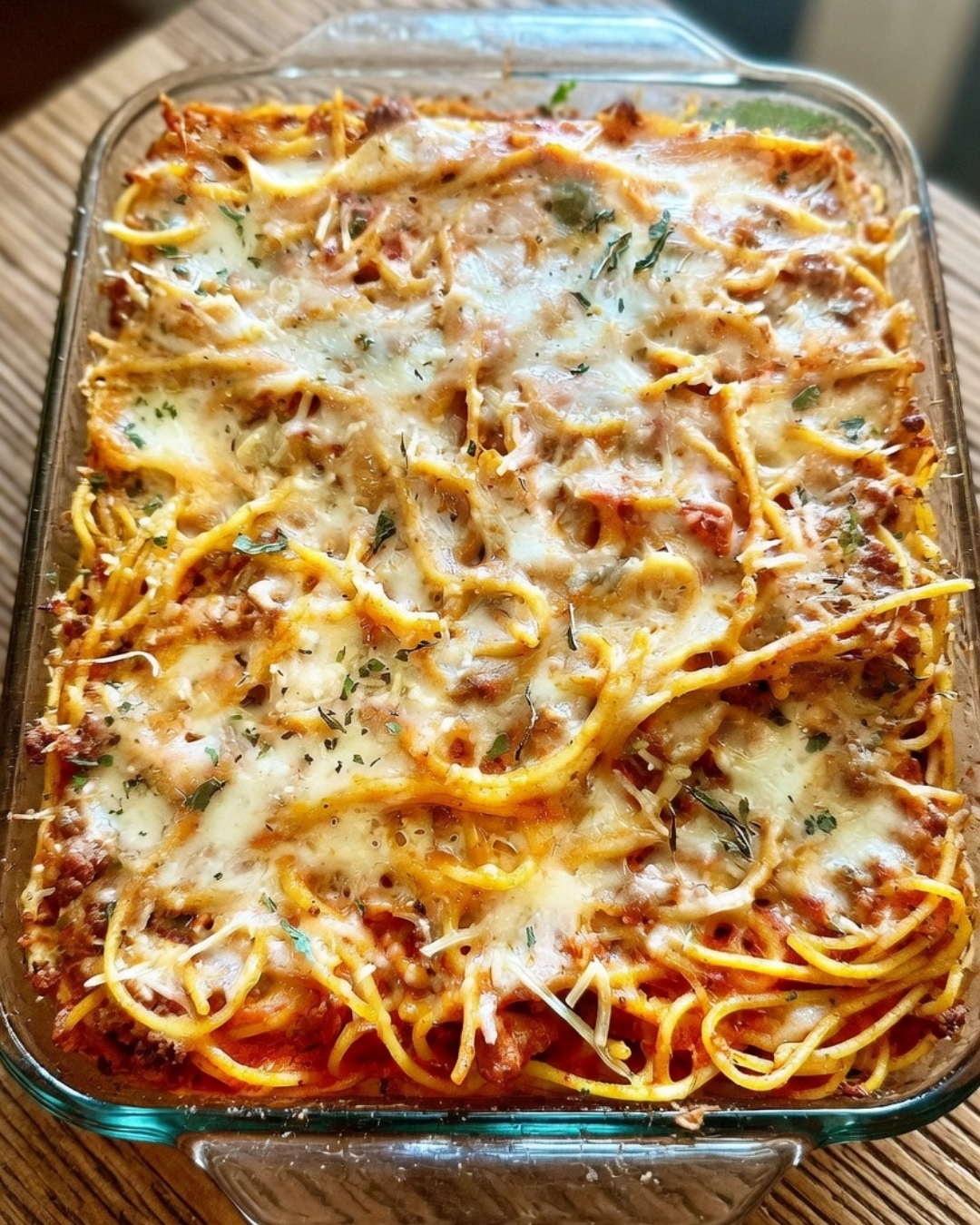 Cheesy Spaghetti Casserole with Cream Cheese