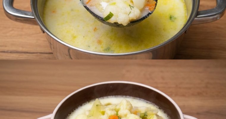 Creamy Vegetable Soup with Croutons