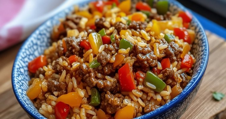 Beef and Pepper Rice Bowl