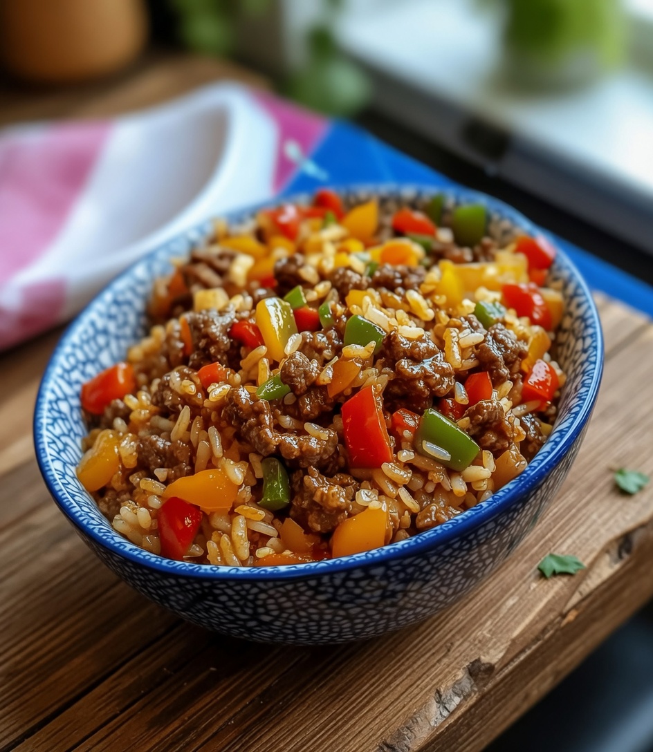 Beef and Pepper Rice Bowl