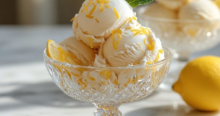 Homemade Lemon Cheesecake Ice Cream