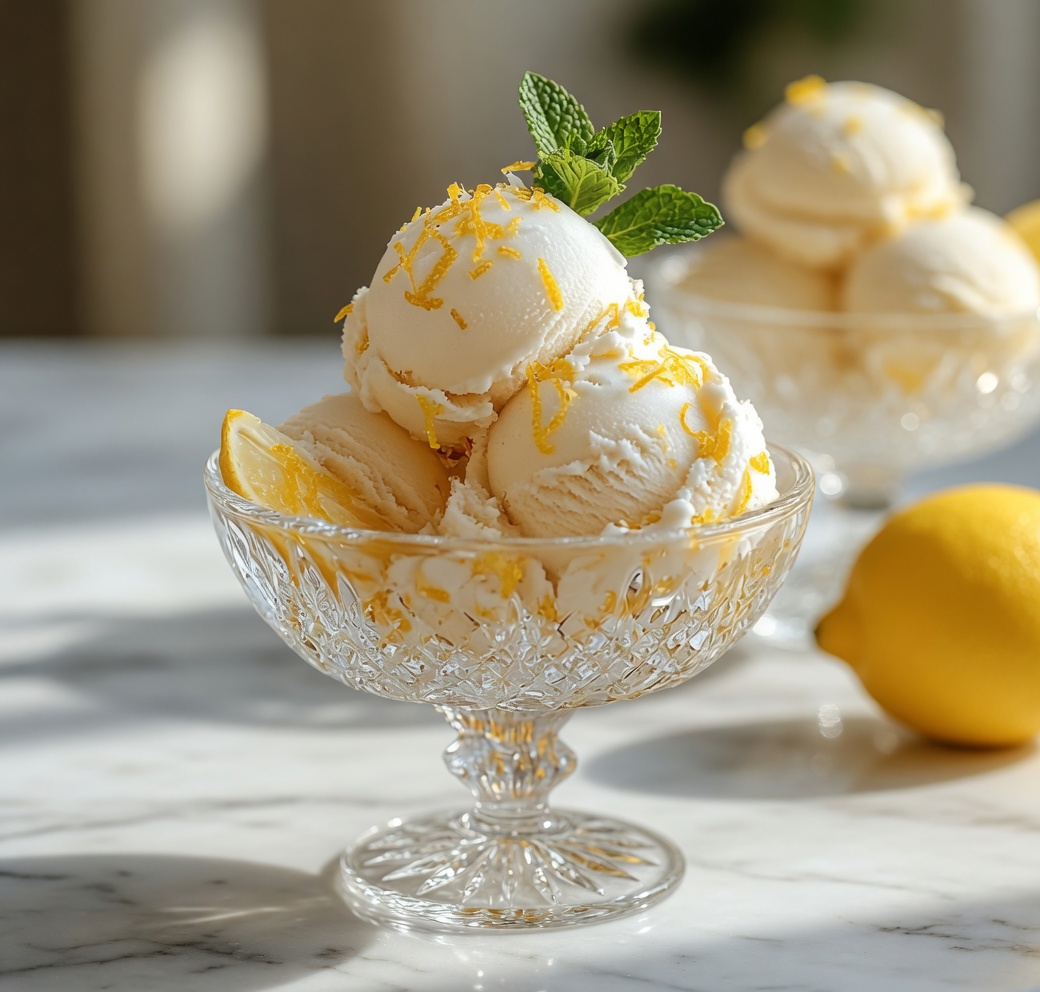Homemade Lemon Cheesecake Ice Cream