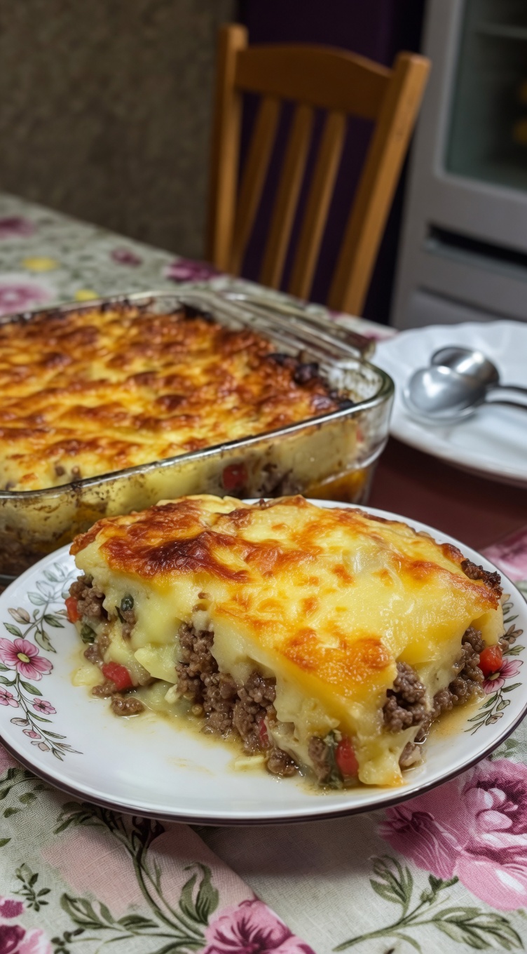 Meatloaf with Mashed Potatoes & Cheese