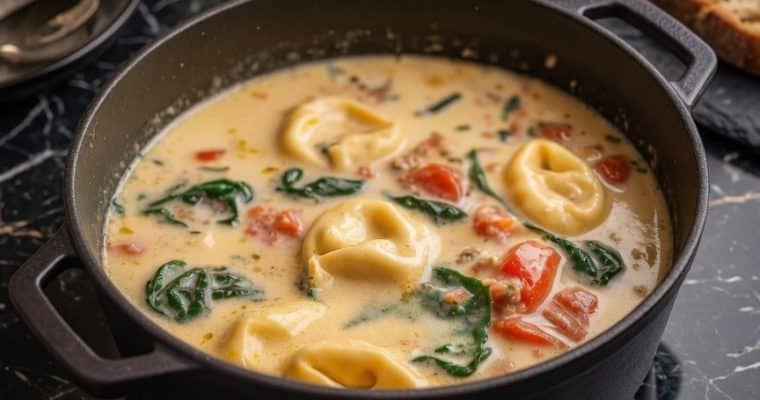 Creamy Tuscan Tortellini Soup