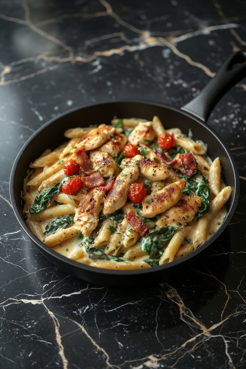 Chicken Bacon Spinach Penne