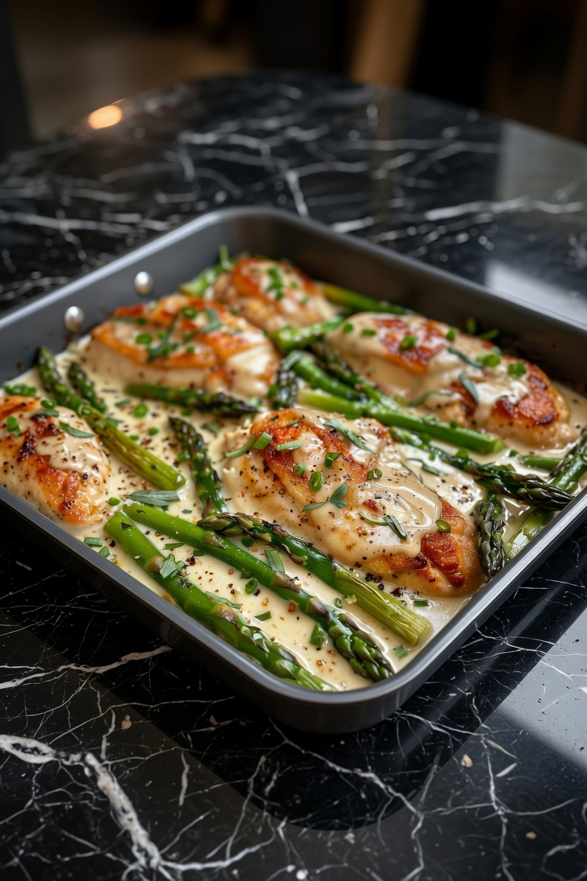 CAESAR CHICKEN WITH ASPARAGUS