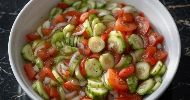 Marinated Cucumbers, Onions and Tomatoes
