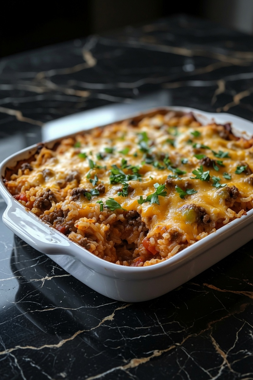 BEEF AND RICE CASSEROLE