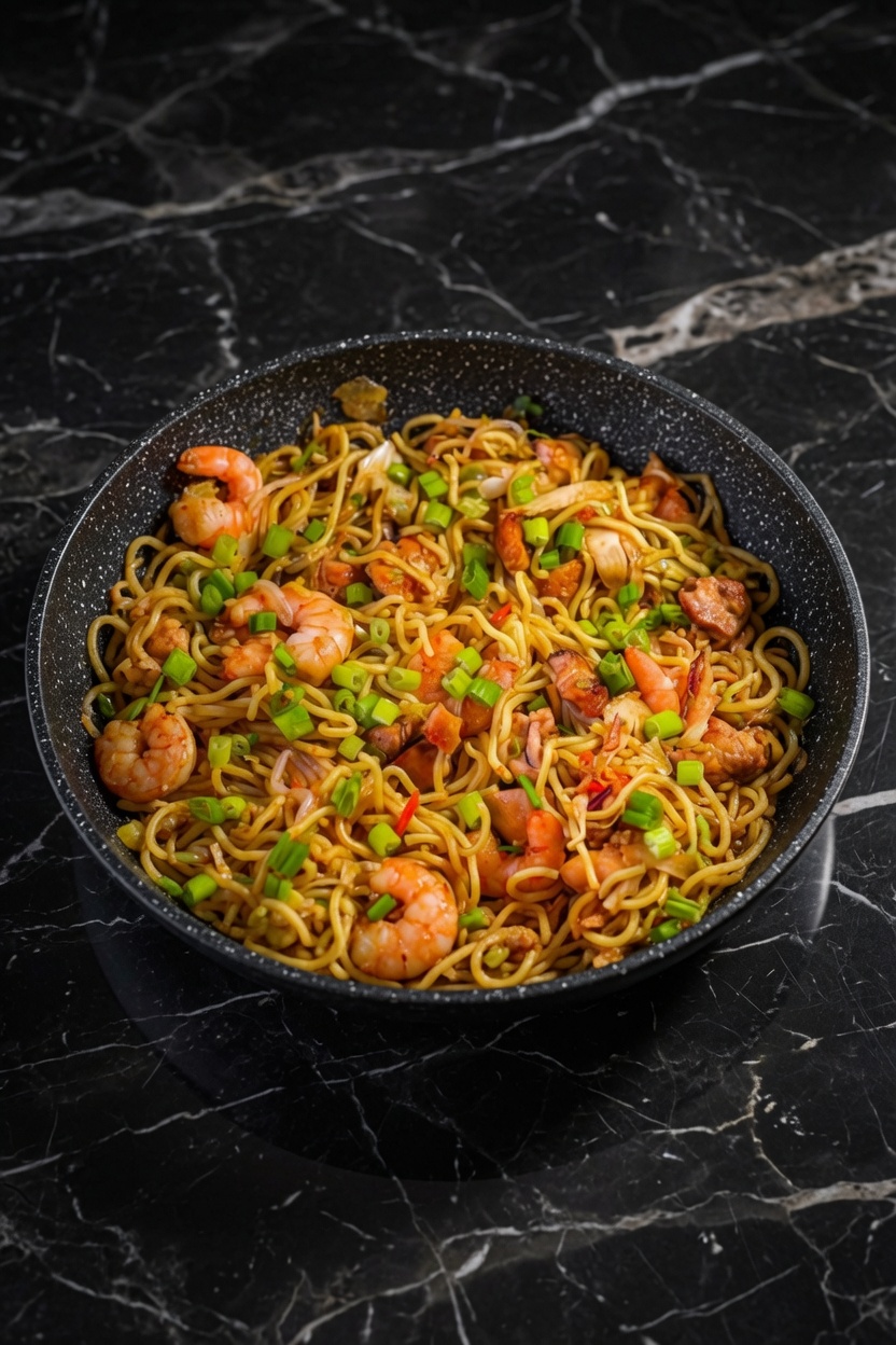 30 Minute Shrimp and Chicken Chow Mein