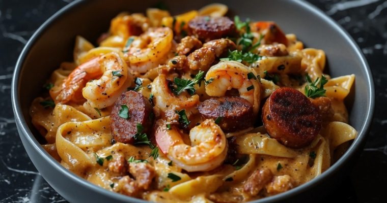 Cajun Shrimp Pasta with Sausage