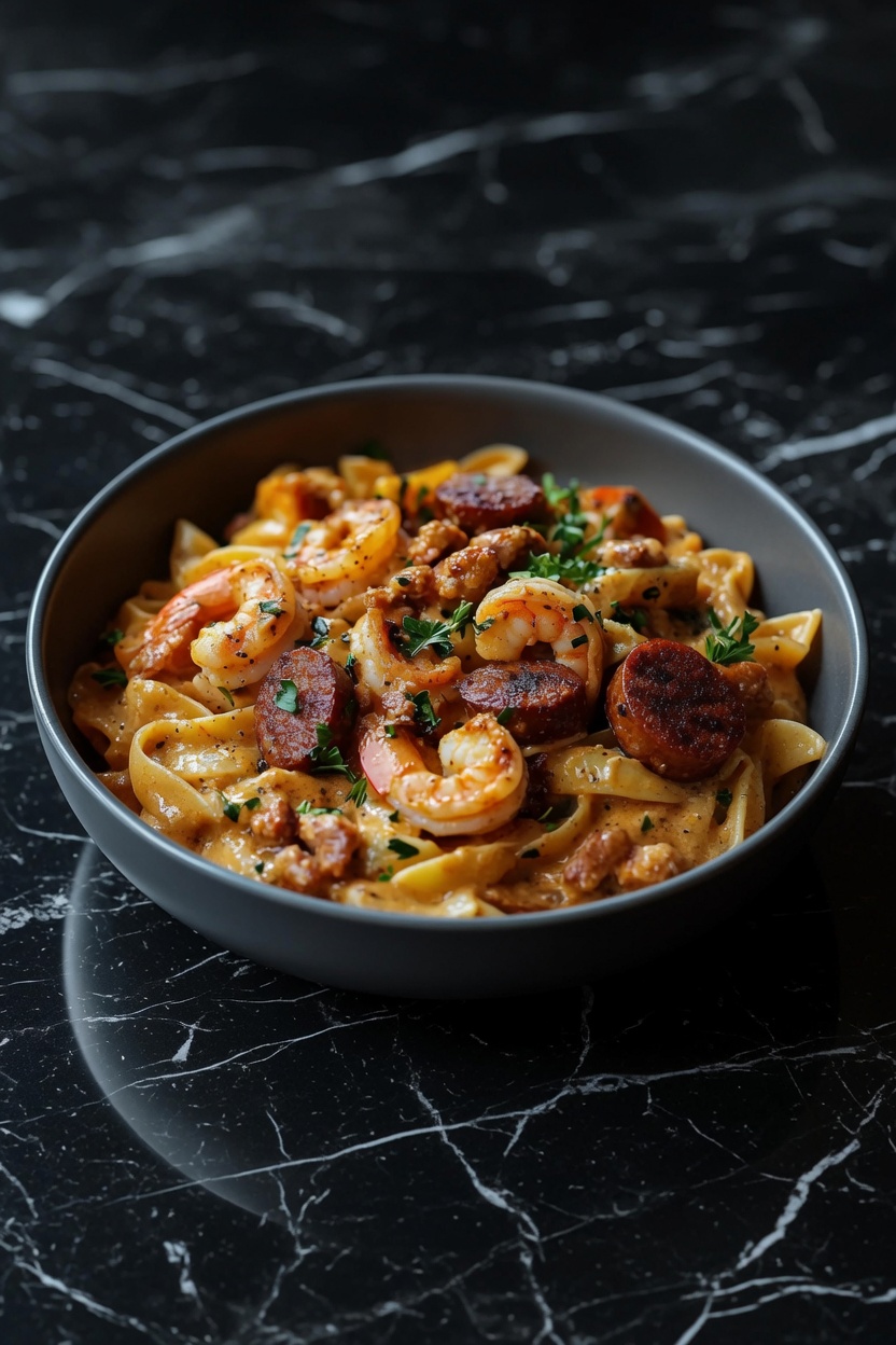 Cajun Shrimp Pasta with Sausage
