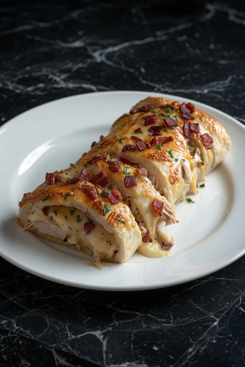 Chicken Bacon Ranch Stromboli