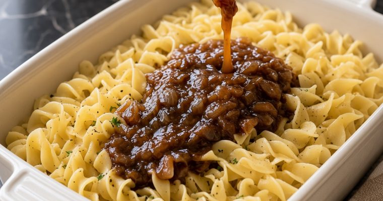 Oven-Baked Amish French Onion Noodles