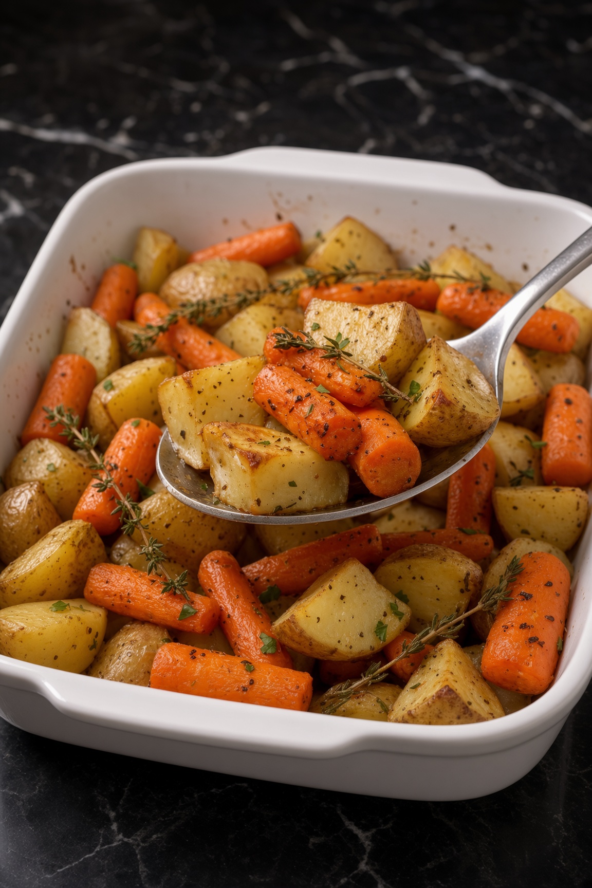 Oven Baked 4-Ingredients Amish Carrot and Potato Roast