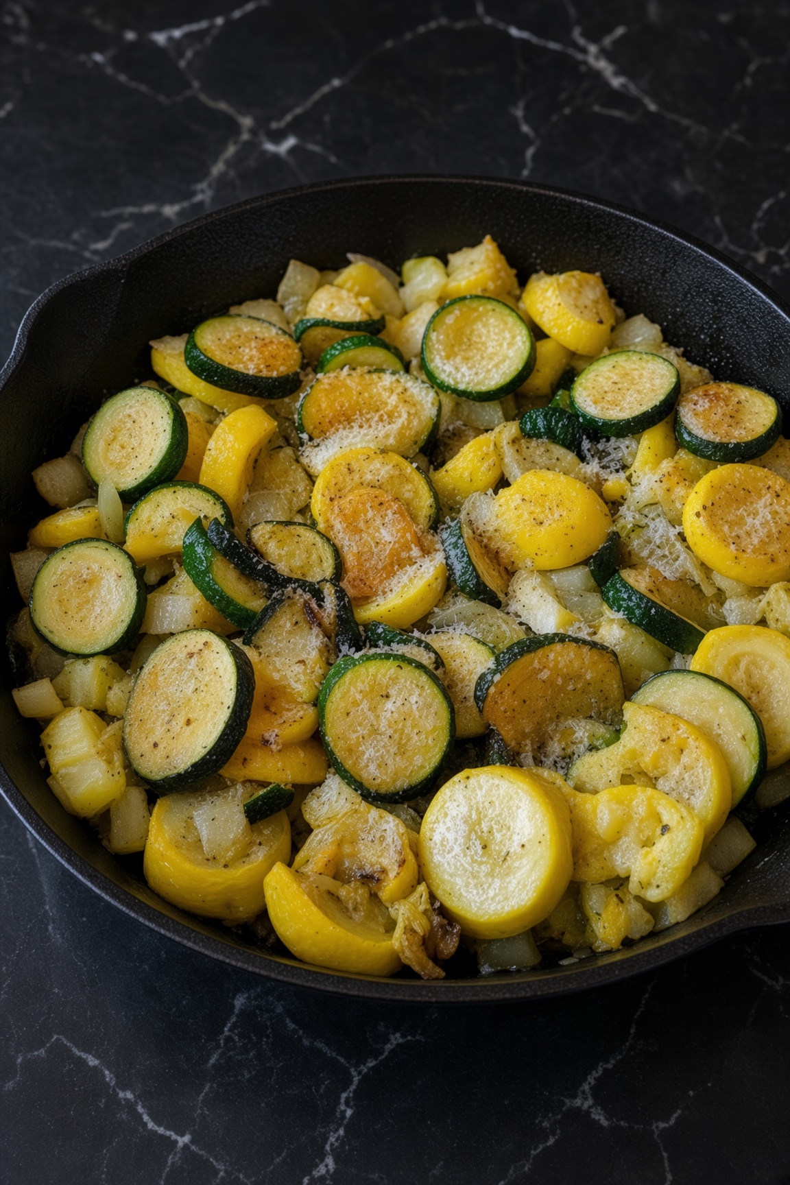 Sauteed Parmesan Zucchini and Yellow Squash