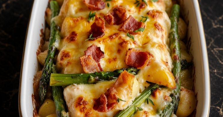 Asparagus & Bacon Chicken Potato Casserole