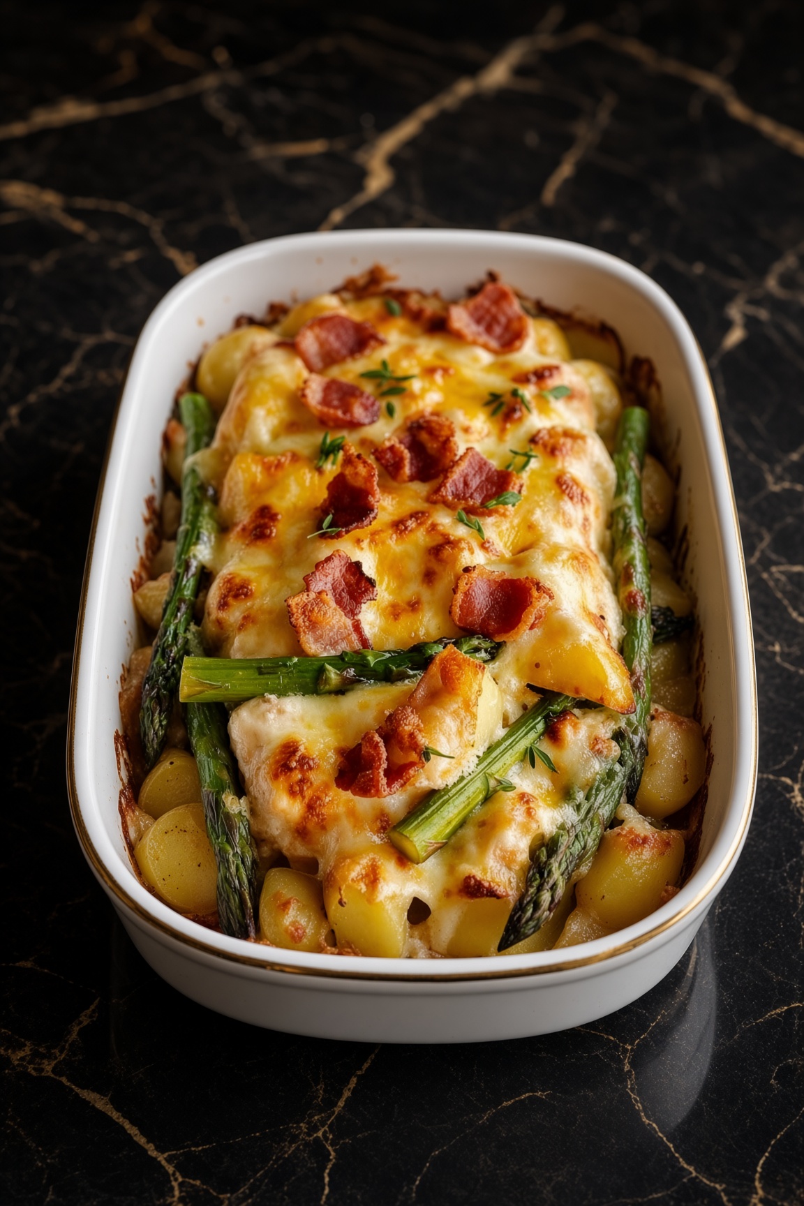 Asparagus & Bacon Chicken Potato Casserole