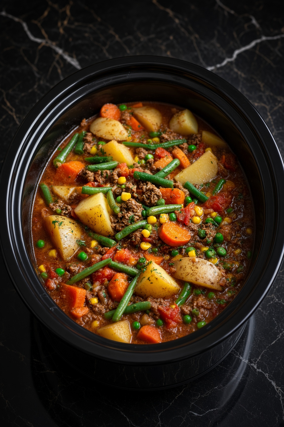 Slow Cooker Ground Beef Casserole
