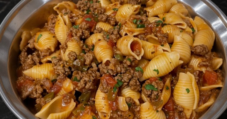 Pasta Shells with Ground Beef