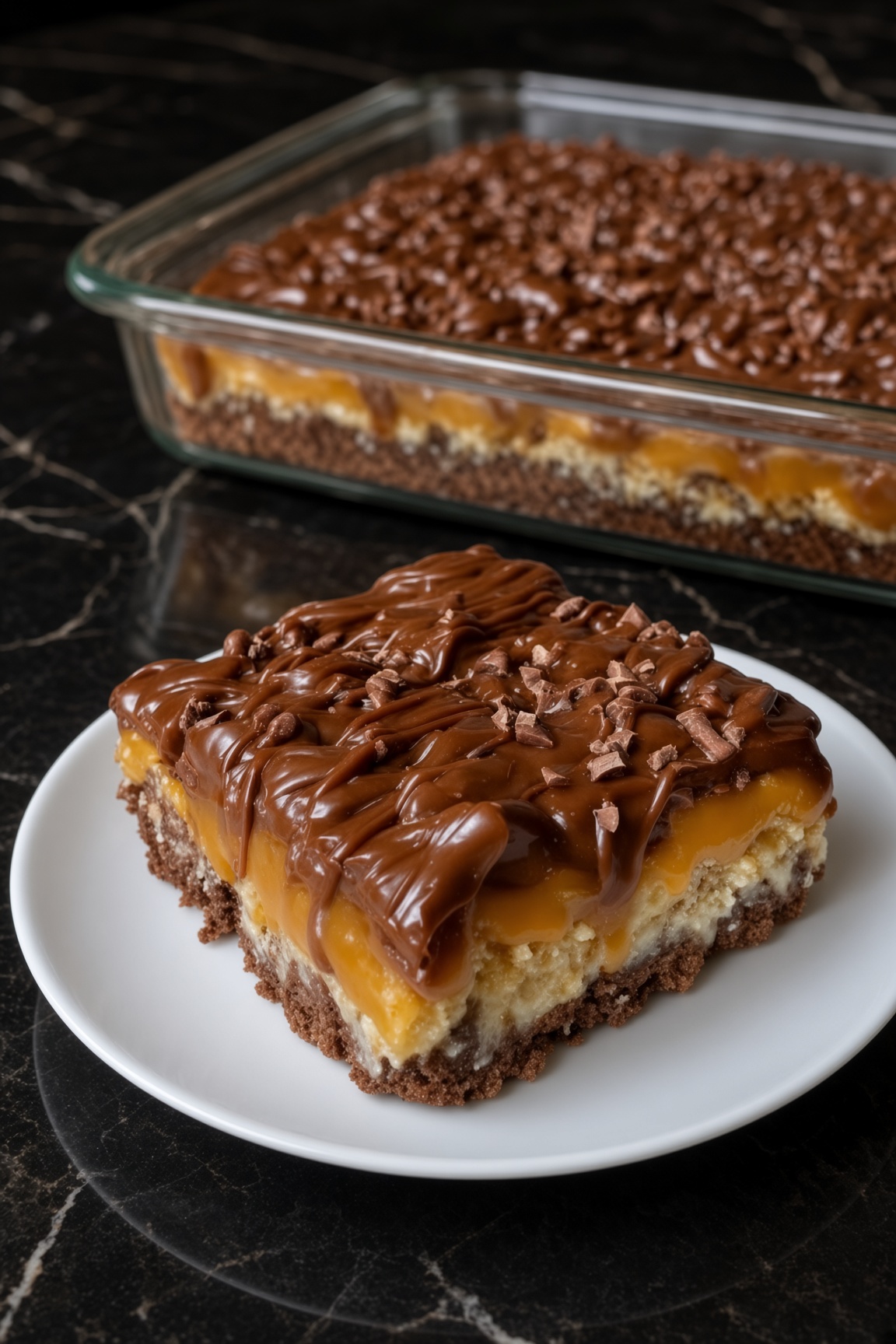 Chocolate Caramel Pretzel Bars