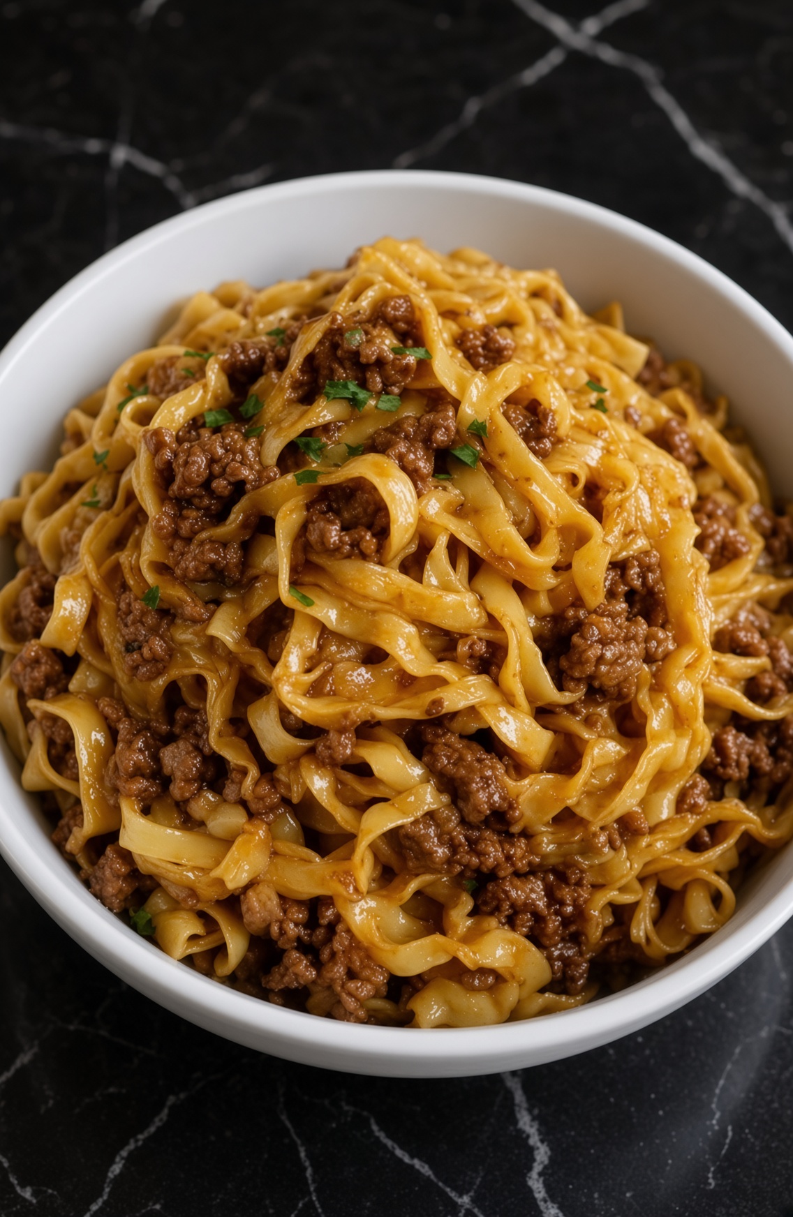 Mongolian Ground Beef Noodles