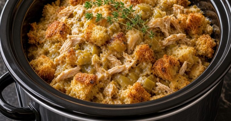 Slow Cooker Chicken and Stuffing