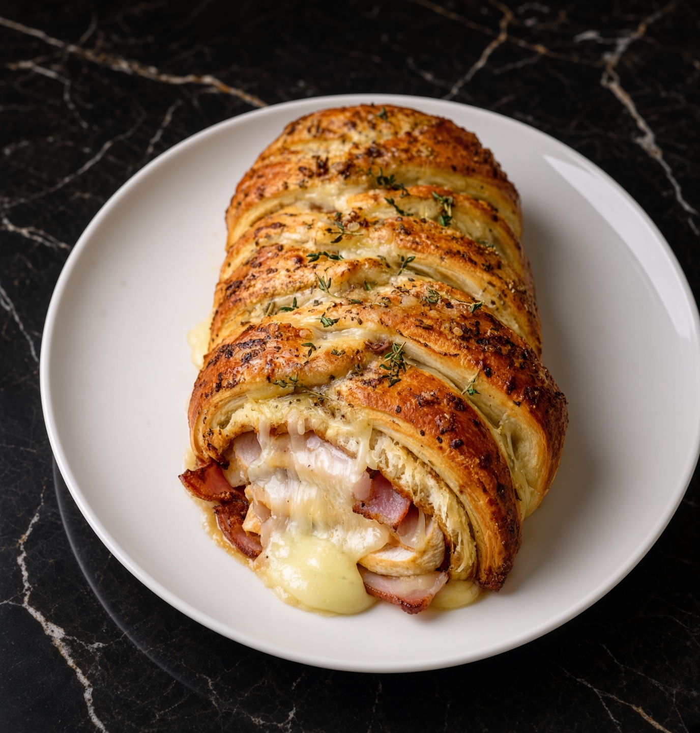 Chicken Cordon Bleu Crescent Braid