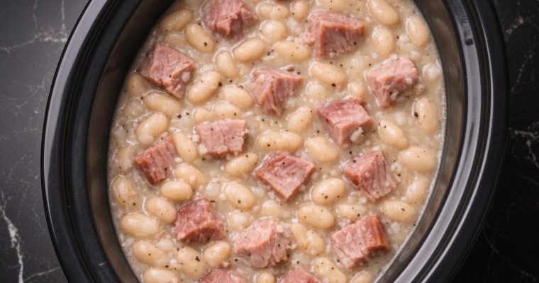 Slow Cooker Ham and Beans