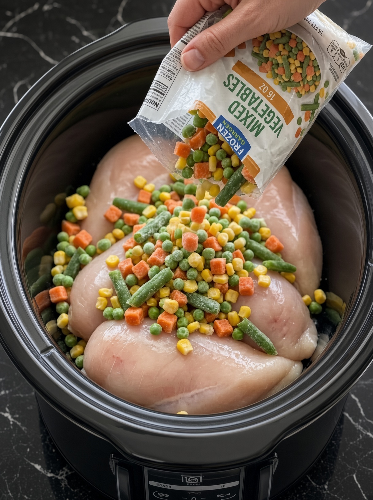 Amish Chicken Pot Pie Noodles in the Slow Cooker