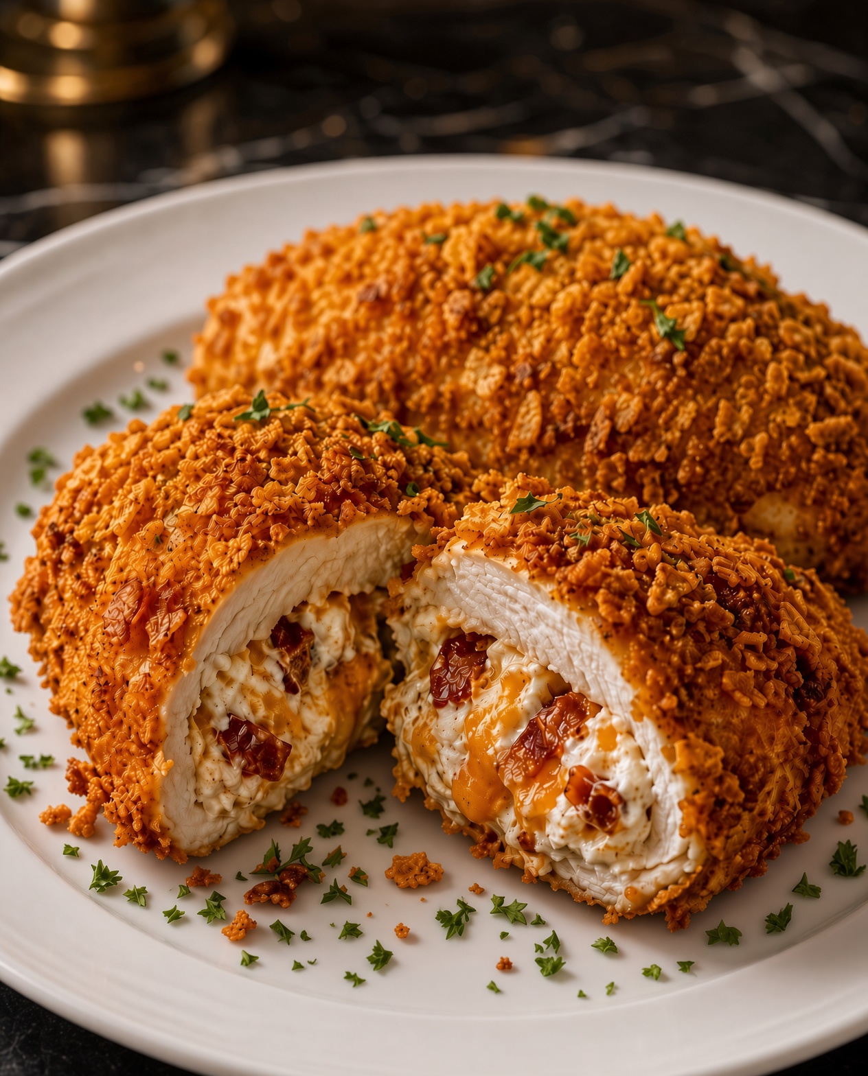 Cream Cheese and Bacon Stuffed Doritos Chicken