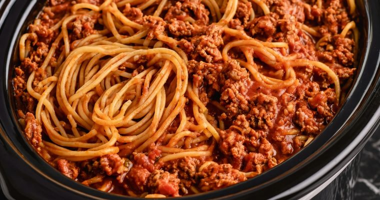One Pot Spaghetti in the Slow Cooker
