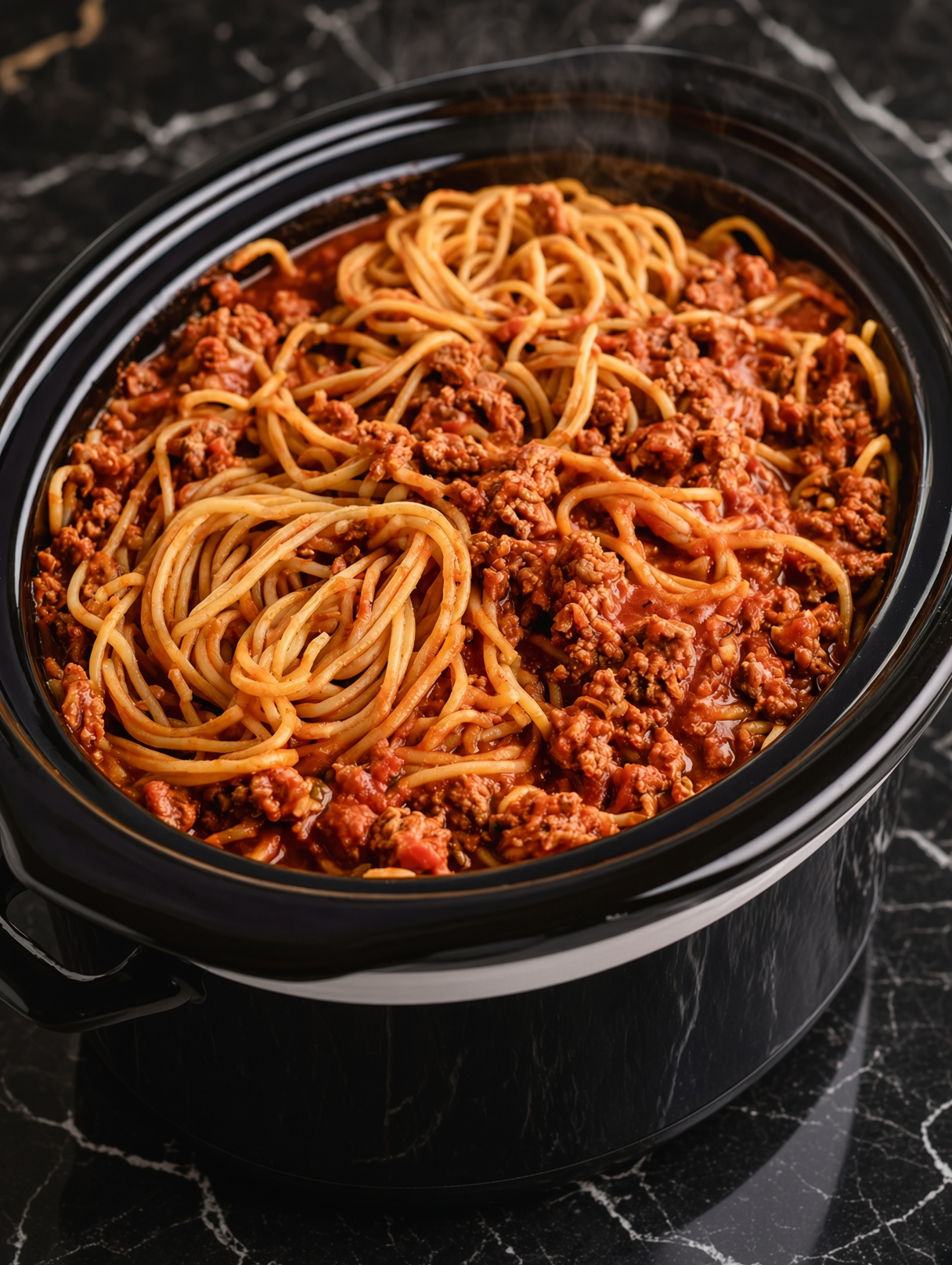One Pot Spaghetti in the Slow Cooker