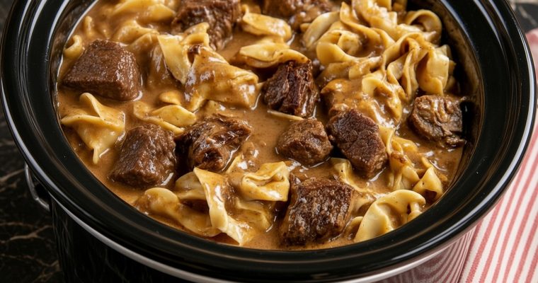 Slow Cooker Poor Man’s Beef and Noodles